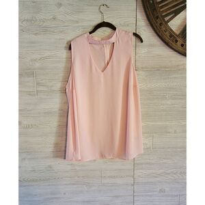 Torrid Georgette Goddess Tank Top SZ 2XL Halter High Neck Keyhole Blush Shirt